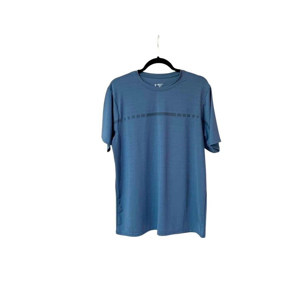 Liberty Pro Men’s T-Shirt Size L Short Sleeve Activewear Performance Blue